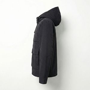 Black Hooded Utility <b>Jacket</b> Lightweight Technical Field <b>Jacket</b> with Multiple Flap Pockets & <b>Packable</b> Mesh|OEM/ODM Private Label - Product Image 3