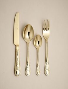 Eco Friendly Brass <b>Flatware</b> Sets 4 Pcs Wedding Decoration Tableware Luxury Cutleries & Silverware Set Wholesaler Price - Product Image 1