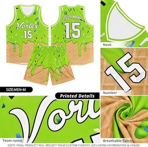 Créez votre propre short de basket-ball personnalisé avec nom, numéro et uniforme d'équipe pour hommes et adultes, 100% polyester, écologique et anti-humidité - Product Image 2