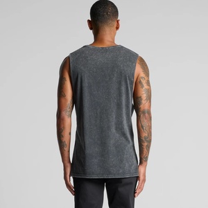 Men's <b>White</b> Cotton Eco-Friendly Breathable Premium Quality <b>Tank</b> <b>Top</b> O-Neck Casual Solid Knitted Muscle Shirt with Front Logo - Product Image 2