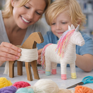 Kit de Manualidades Educativas PLOMA DIY para Niños, Unicornio de Hilo para Envolver, Juguete de Animal de Cartón, Fácil y Divertido - Product Image 3