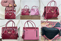 Sac à main en cuir véritable fait à la main en gros, sac à bandoulière avec motif en damier, style western, sac à main pour femmes