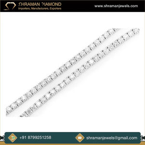 Cadena de tenis personalizada de plata maciza 925 con baño de rodio, moissanita helada de 4 mm, color D, VVS1, pasa el probador de diamantes, estilo hip-hop - Product Image 2