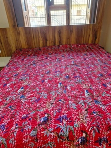 Handmade <b>Indian</b> Cotton Kantha <b>Quilt</b>-Bird Print Bedspread King Size Bohemian Style Eco-Friendly & Reversible All-Season - Product Image 2