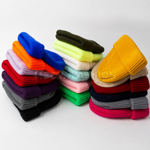 Unisex Rib Knit Beanie Hats Solid Color Warm <b>Winter</b> <b>Caps</b> Cuffed Acrylic Skullies Casual Headwear for Adults 56-60CM Beanie <b>Caps</b> - Product Image 5