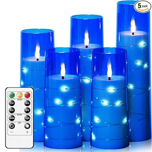 Candele LED Senza Fiamma per Atmosfera Romantica, Set da 5 Pezzi con Timer, Candele LED Tremolanti in Acrilico per un'Atmosfera Accogliente - Product Image 1