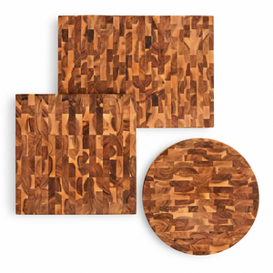 Tabla de Cortar de Madera de Acacia de Primera Calidad, Moderna, Estilo Carnicero, Natural, Ecológica, de Lujo, Personalizable, con Extremo de Madera - Product Image 1