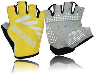 Gants de cyclisme sportifs tendance, design sans doigts aux couleurs contrastées, flexibilité maximale, gants de vélo demi-doigts en spandex extensible - Product Image 5