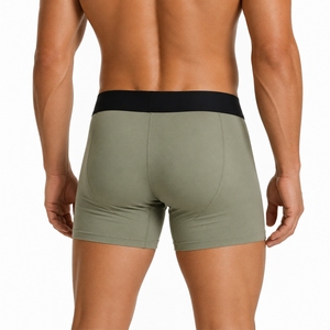 Men's <b>Boxer</b> Briefs Soft Stretch Comfortable Breathable Quick Dry Solid Color Knitted <b>Boxer</b> Briefs <b>Custom</b> Fit Underwear - Product Image 2