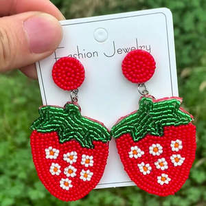Pendientes de Aro con Cuentas Bordadas a Mano, Modernos y Elegantes, para Bodas, Fiestas y Eventos Festivos, Estilo Boho - Product Image 1