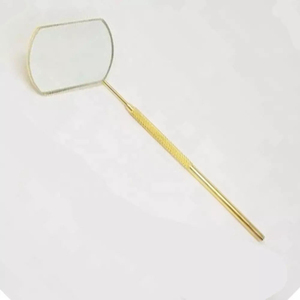 Gold Plated Diamond Eyelash <b>Mirror</b> Stainless Steel Non-slip Handle Eyelash Extension Tools Equipment For Beauty Salon - Product Image 4