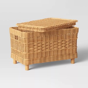 Colored rattan trunk box handweaving oversize <b>hamper</b> highest quality natural fiber <b>storage</b> trunks - Product Image 3