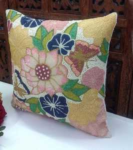 Fundas de Cojín Modernas con Cierre de Cremallera, Diseño Floral con Cuentas de Vidrio y Satén, para Sofá, Cama, Silla - Product Image 4
