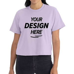 Wholesale Active Fitness Women Vintage <b>Crop</b> T-Shirt Summer Quick Dry Anti-Wrinkle Short Sleeve 100% Cotton Athletic T-Shirt - Product Image 4