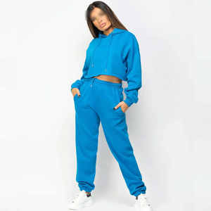 Survêtement de jogging décontracté d'hiver en coton 100% de haute qualité, coupe oversize, avec fermeture éclair intégrale, doublure polaire, couleur unie, pour la course et la gym - Product Image 1