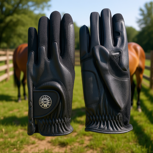 Gants d'équitation en cuir synthétique avec paume extensible, dos flexible, respirants et antidérapants, pour jockey et courses. - Product Image 3