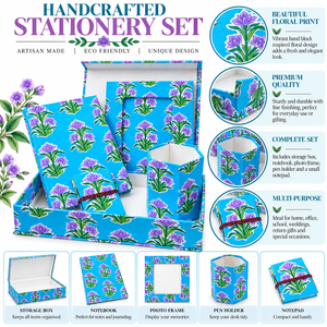 Block Printed <b>Gift</b> <b>Boxes</b> Handmade Sustainable Packaging Rigid Paper Board <b>Boxes</b> Wholesale Artisan Luxury Presentation <b>Boxes</b> - Product Image 6
