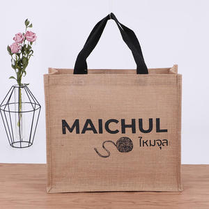 Printed Jute Shopper <b>Bag</b> with Custom Branding for Businesses - Product Image 4