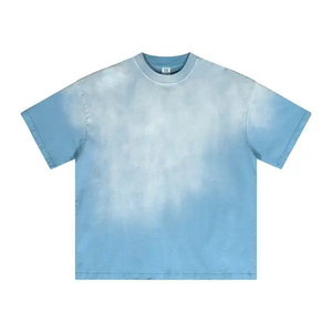 เสื้อยืดโอเวอร์ไซส์ผ้าคอตตอน 100% แขนสั้น พิมพ์ลายวินเทจไล่เฉดสี สไตล์สตรีท ทรงหลวม ไม่ยับง่าย สำหรับฤดูร้อน - Product Image 1