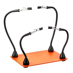Station de soudage à trois mains magnétiques avec 4 bras flexibles, outil de troisième main avec pinces crocodiles, en acier robuste antidérapant B - Product Image 6