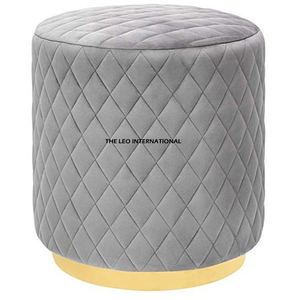 Repose-pieds de luxe gain de place en velours rembourré avec pieds en métal pour la maison - Product Image 2