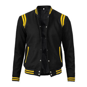 Custom Men's Oversize Woolen Embroidery Hooded Baseball Letterman Jacket with Reflective Waterproof Breathable 100% - Product Image 4