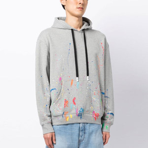 Wholesale Cut <b>Edge</b> Raw Hem 3D Printed Eco-Friendly Men's Hoodie with Customized Logo Two Tone Pullover Hoodie - Product Image 4
