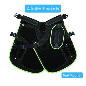 Durable Farrier Apron for Horseshoeing Leather Canvas with Knife Pockets Nail Magnet Adjustable Belt Leg Strap Safety <b>Work</b> Gear - Product Image 3
