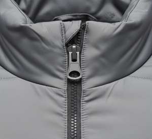 Veste matelassée à séchage rapide pour homme, en polyester, rembourrage en coton, motif uni, style décontracté d'hiver, fermeture éclair, col roulé - Product Image 5