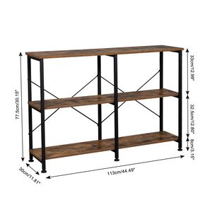 Table console industrielle rustique marron à 3 niveaux pour salon et entrée - Product Image 6