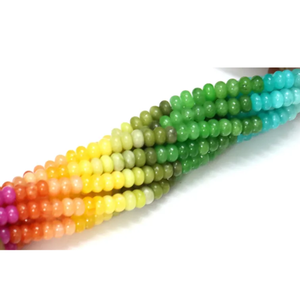 Cuentas de Cuarzo Multicolor en Forma de Rondelle: Joyería de Piedras Preciosas Lisas (7-8mm) - Product Image 5