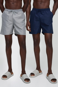 Wholesale Custom Casual Quick-Dry Breathable Stretch Fabric Solid Polyester Swim <b>Trunks</b> Shorts Swimwear For <b>Men</b> - Product Image 3