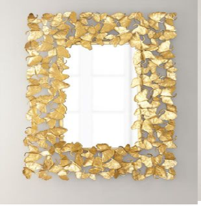 Superbe miroir mural multicouche à motif de briques en or et en verre ; disponible à prix de gros. - Product Image 2