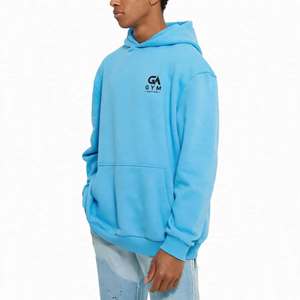 Sweat à capuche d'hiver tricoté 100 % coton respirant 340 GSM pour hommes GYM Active, style le plus récent, couleur unie, personnalisable, vente en gros - Product Image 3