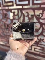 Dompet koin kulit asli untuk kulit sapi, dompet koin kulit asli, dompet Mini modis, dompet hadiah untuk kulit sapi
