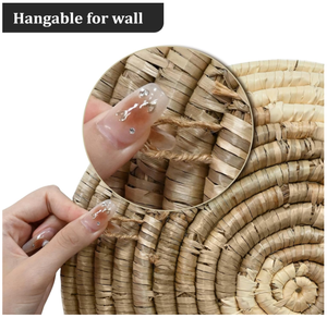 Handwoven Water Hyacinth <b>Wall</b> <b>Decor</b> Natural Boho Woven <b>Wall</b> Art for Home, Cafe, or Hotel Interior Styling - Product Image 4
