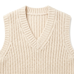 Women's Winter Chunky Knit Vest Cozy <b>Layering</b> Casual Knit <b>Top</b> OEM ODM Wholesale Factory Custom Logo Low MOQ - Product Image 4