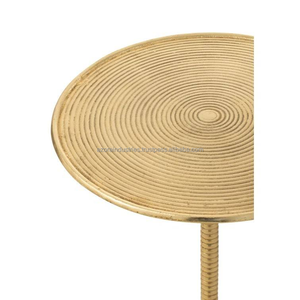 Mesa auxiliar de lujo redonda Nórdica al por mayor mesa de café lateral pequeña mesa de metal dorada para decoración de sala de estar por Industrias Azora - Product Image 3