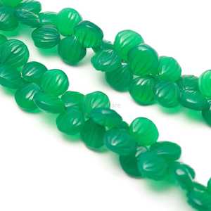 Cuentas de ónix verde natural talladas en forma de concha de 9-10 mm, cuentas de piedras preciosas talladas a mano con orificio lateral, cuentas sueltas de ónix verde para la fabricación de joyería. - Product Image 4