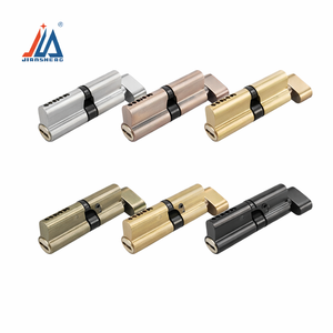 Silinder Kunci Pintu Tunggal Profil Euro Kuningan 70mm dengan Kenop, Silinder Kunci Keamanan Pintu Interior dengan 3 Kunci - Product Image 2
