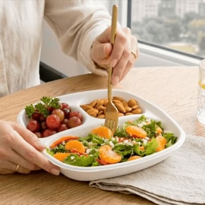 Barquette alimentaire jetable biodégradable à 3 compartiments pour cafétéria, restauration d'entreprise, repas scolaires et événements 2026 - Product Image 1