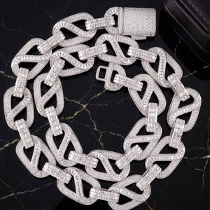 VVS Moissanite Diamond S925 <b>Iced</b> <b>Out</b> Necklace Link <b>Chain</b> Jewelry Necklace For Men Available for sale - Product Image 5