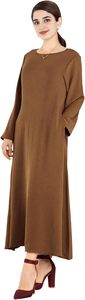 Women Modest <b>Abaya</b> Long Sleeve Hooded Floor Length Solid Color Lightweight Loose Fit Daily Wear Middle East Style - Product Image 4