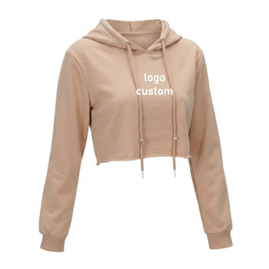 Women's Cropped Hoodie Casual Fashion Long Sleeve Pullover Hooded Sweatshirt Streetwear <b>Crop</b> <b>Top</b> - Product Image 5