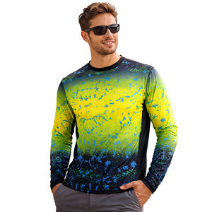 Chemise de pêche à manches longues pour hommes, protection UV, respirante, séchage rapide, pour sports de plein air, pêche, performance, protection contre les éruptions cutanées, maillot de pêche - Product Image 1