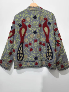 Floral Embroidered Suzani Vintage <b>Velvet</b> Cotton Filled Reversible <b>Womens</b> Bomber <b>Jacket</b> Autumn/Winter/Summer OEM Wholesale Gift - Product Image 2