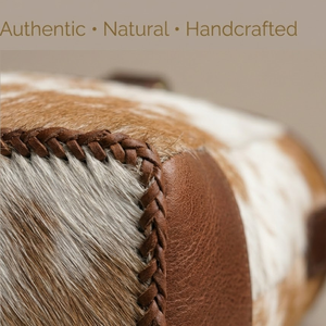 Mini Bolso Tote de Cuero Genuino con Pelo |   Bolso de mano con estampado de piel de vaca y correa cruzada |   Bolso Tote Compacto, Duradero y Elegante de Diseño - Product Image 2