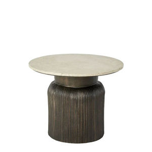 Mesa de Centro Vintage con Base Redonda de Metal Martillado, Acabado en Latón de Alta Calidad para Hogar u Hoteles, Mesa de Centro Decorativa - Product Image 2
