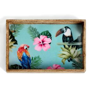 Bandeja de Madera con Estampado Vibrante de Loros y Tucanes Tropicales, Plato Decorativo Rectangular al por Mayor para Pedidos al por Mayor - Product Image 4