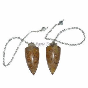 Péndulo de orgona de lapislázuli liberador de estrés perfecto con cadena Om y Chakra y exportador de piedras semipreciosas - Product Image 2